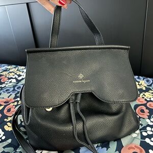 Nanette Lepore Black Pebbled Leather Backpack